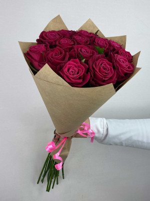 Букет «15 роз Shangri-La (60-80 см)»