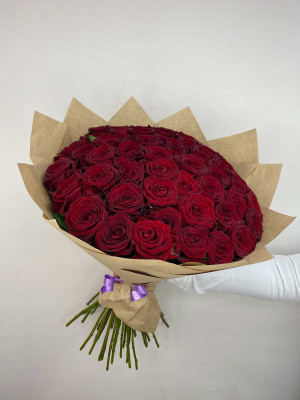 Букет «51 красная роза 60 см»