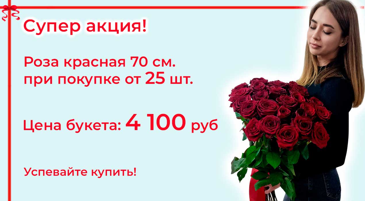 Акция 57 Розы от 25 шт