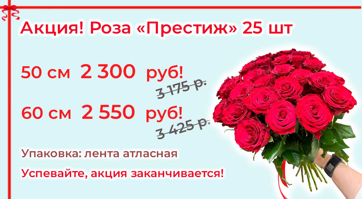 Акция 69 25 роз Престиж