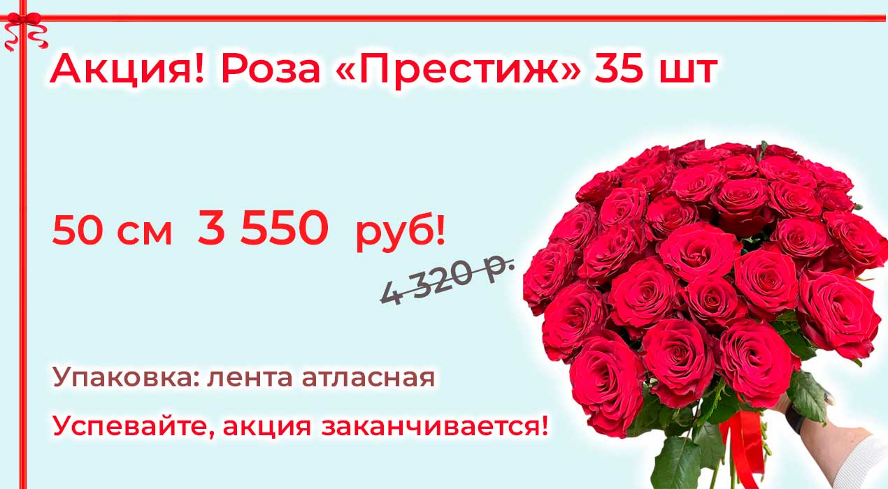 Акция 70 35 роз Престиж