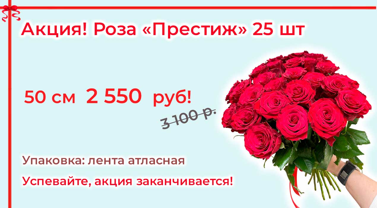 Акция 69 25 роз Престиж