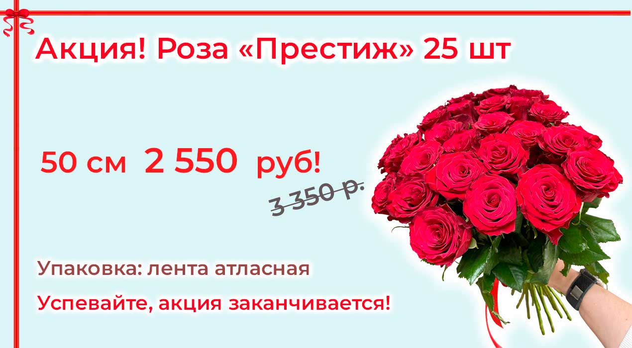 Акция 69 25 роз Престиж