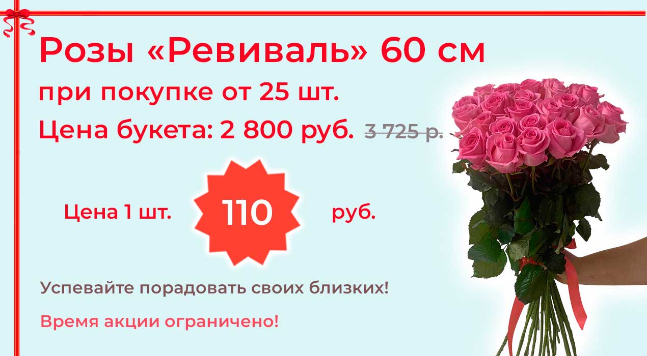 Акция 102-25 Роза Ревивал 25 шт